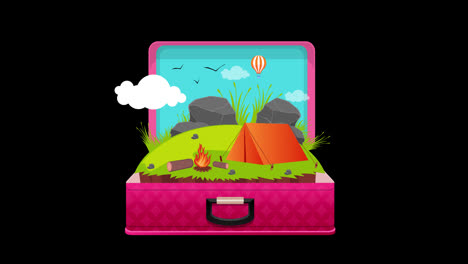 Landscape-Eco-friendly-camping-concept-on-luggage-environment-with-Alpha-Channel.